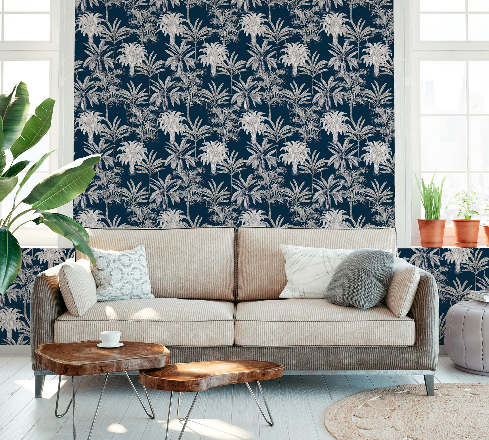 AS Vliestapete Michalsky 4 Palmen blau 379835