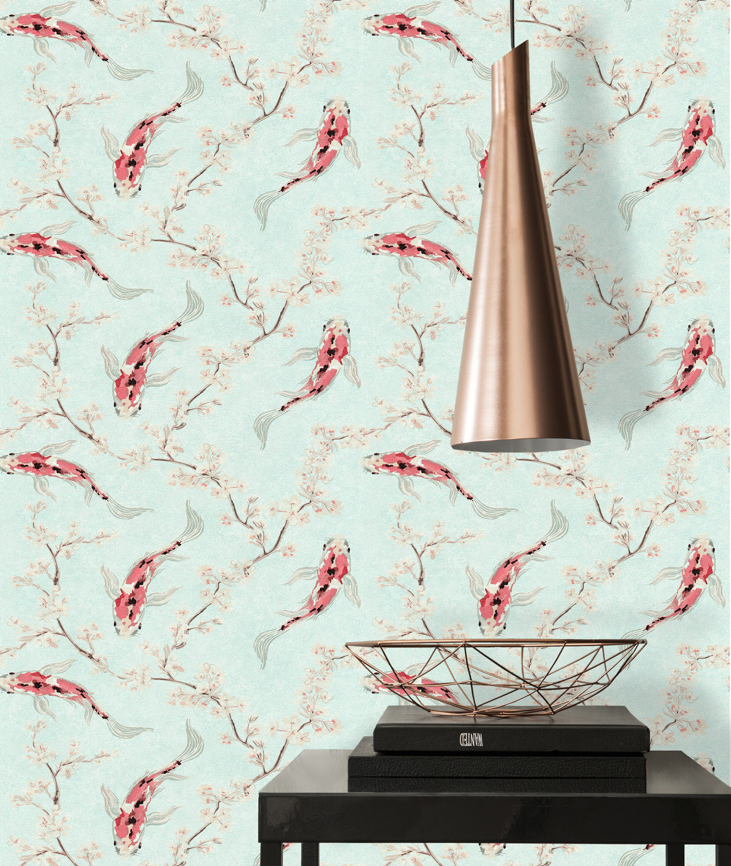 AS Vliestapete Asian Fusion Fische Kois Blau 374621