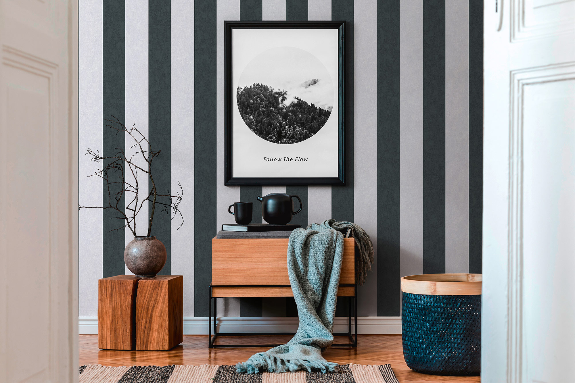 Thomas Vliestapete Blockstreifen schwarz TLT032 358925