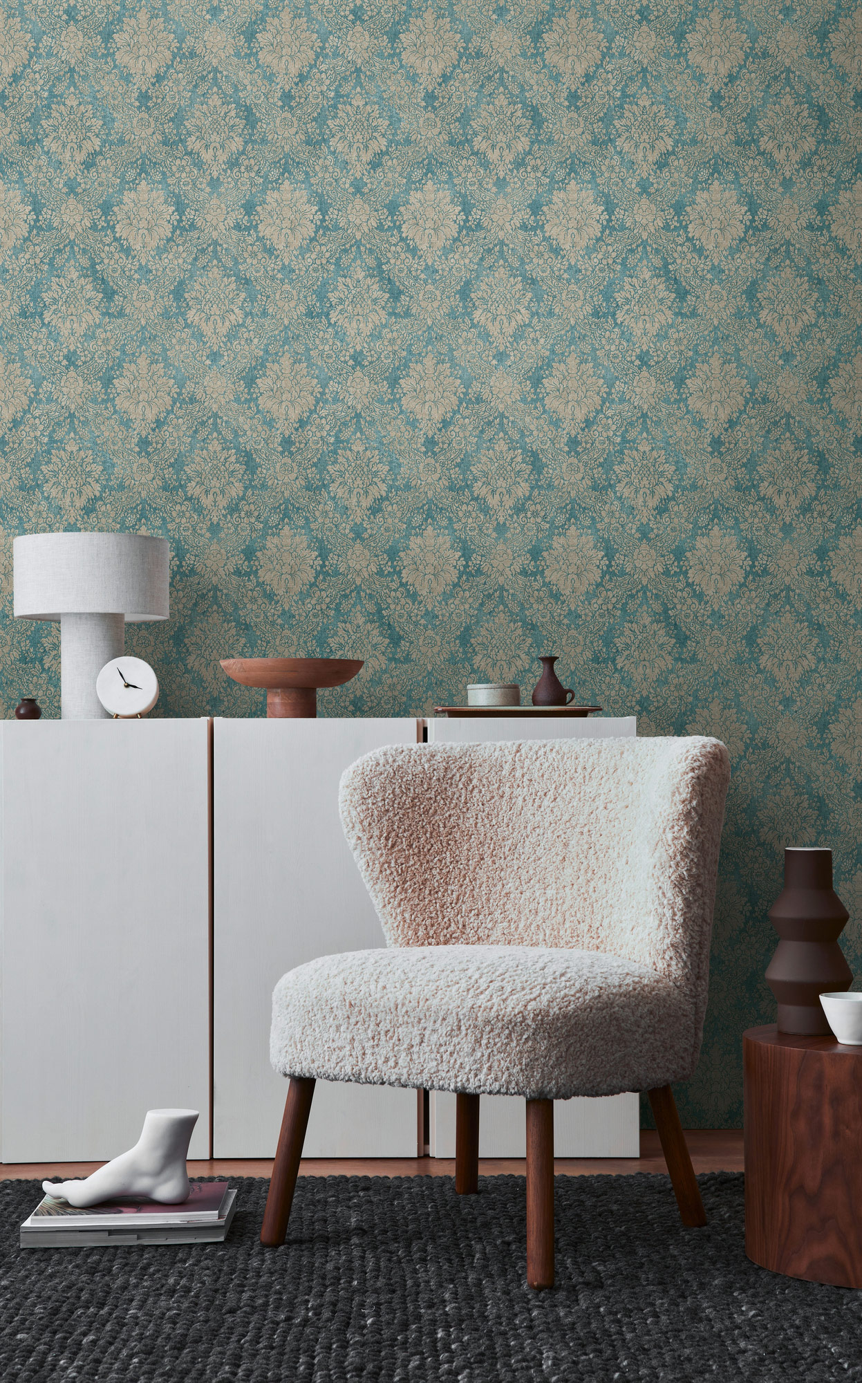 AS Vliestapete Secret Garden Barocktapete blau 336075