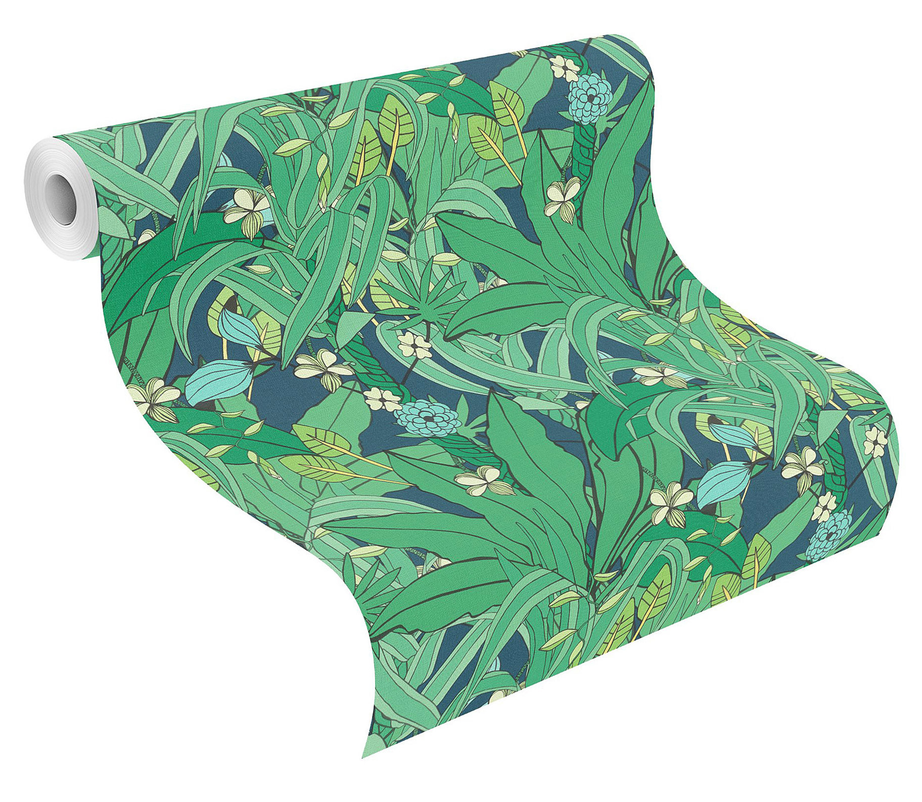 Rasch Vliestapete Club Botanique Blätter grün 538922