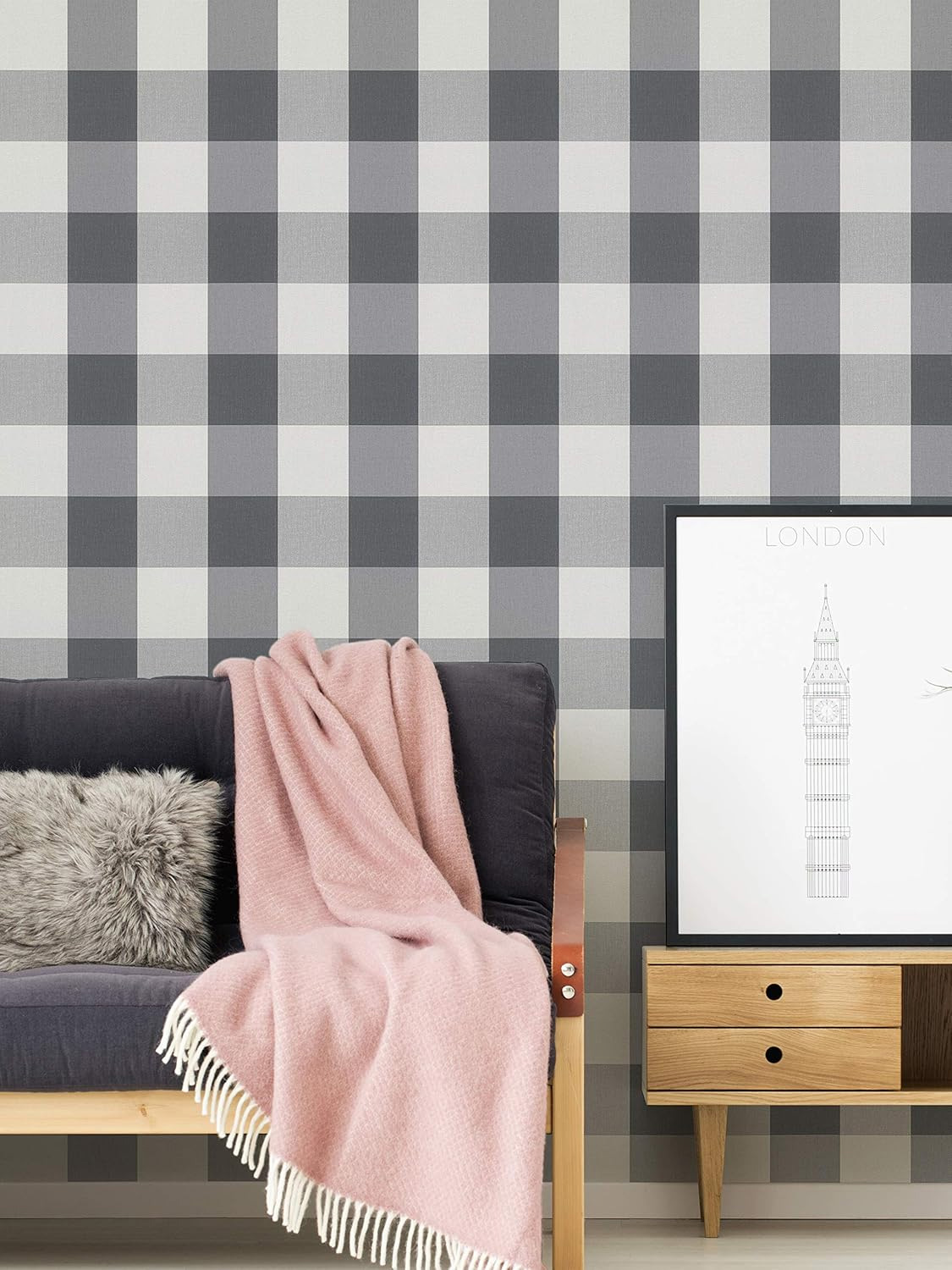 AS Vliestapete Elegance Kariert Grau 206367