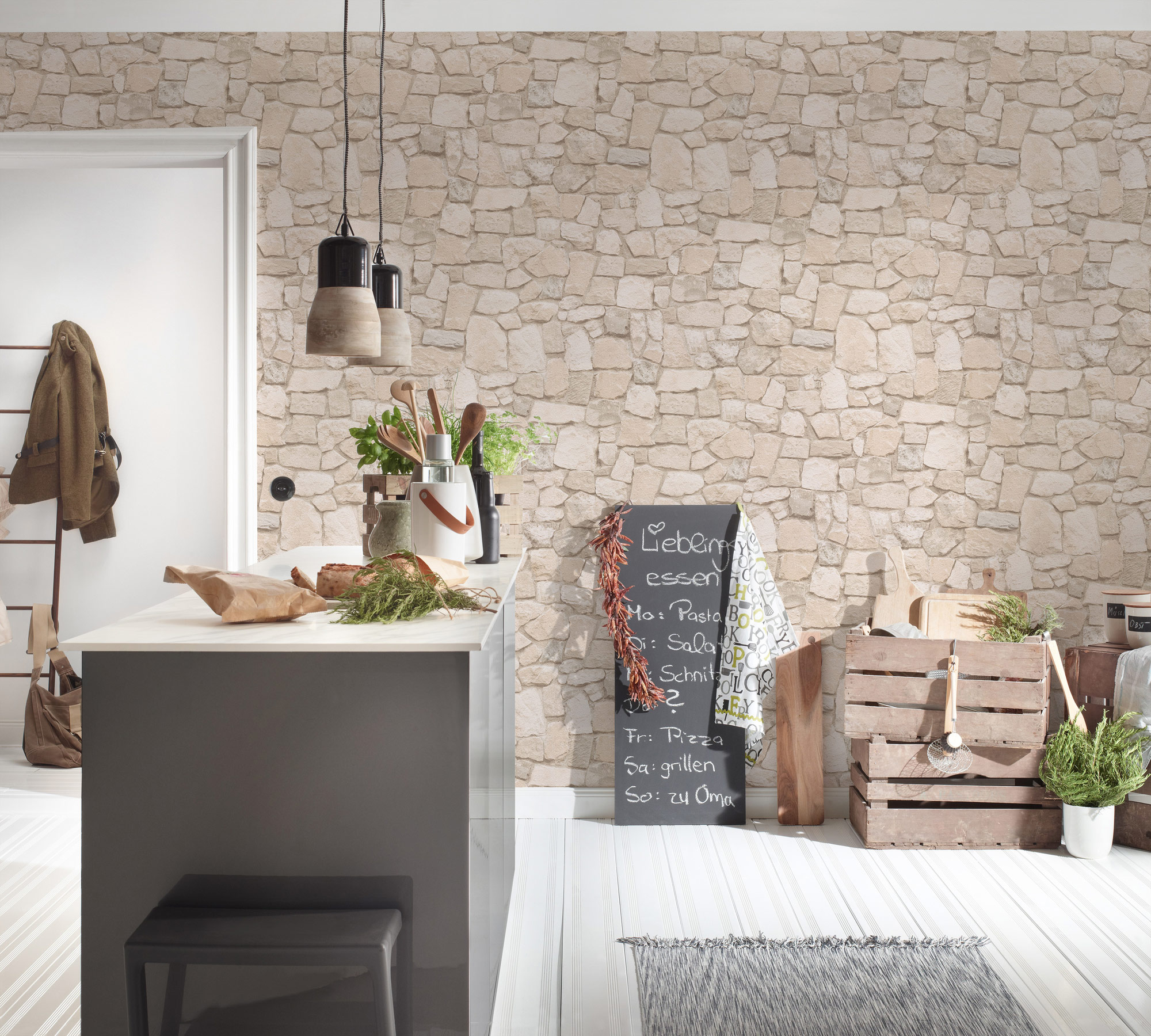 AS Tapete Il Decoro Steintapete Natursteinmauer Beige 692429
