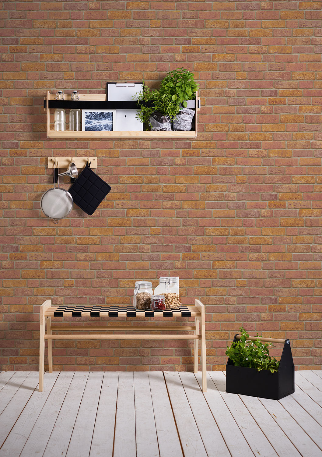 Thomas Vlies-Tapete Mauer Stein rot TLT022 - 369811