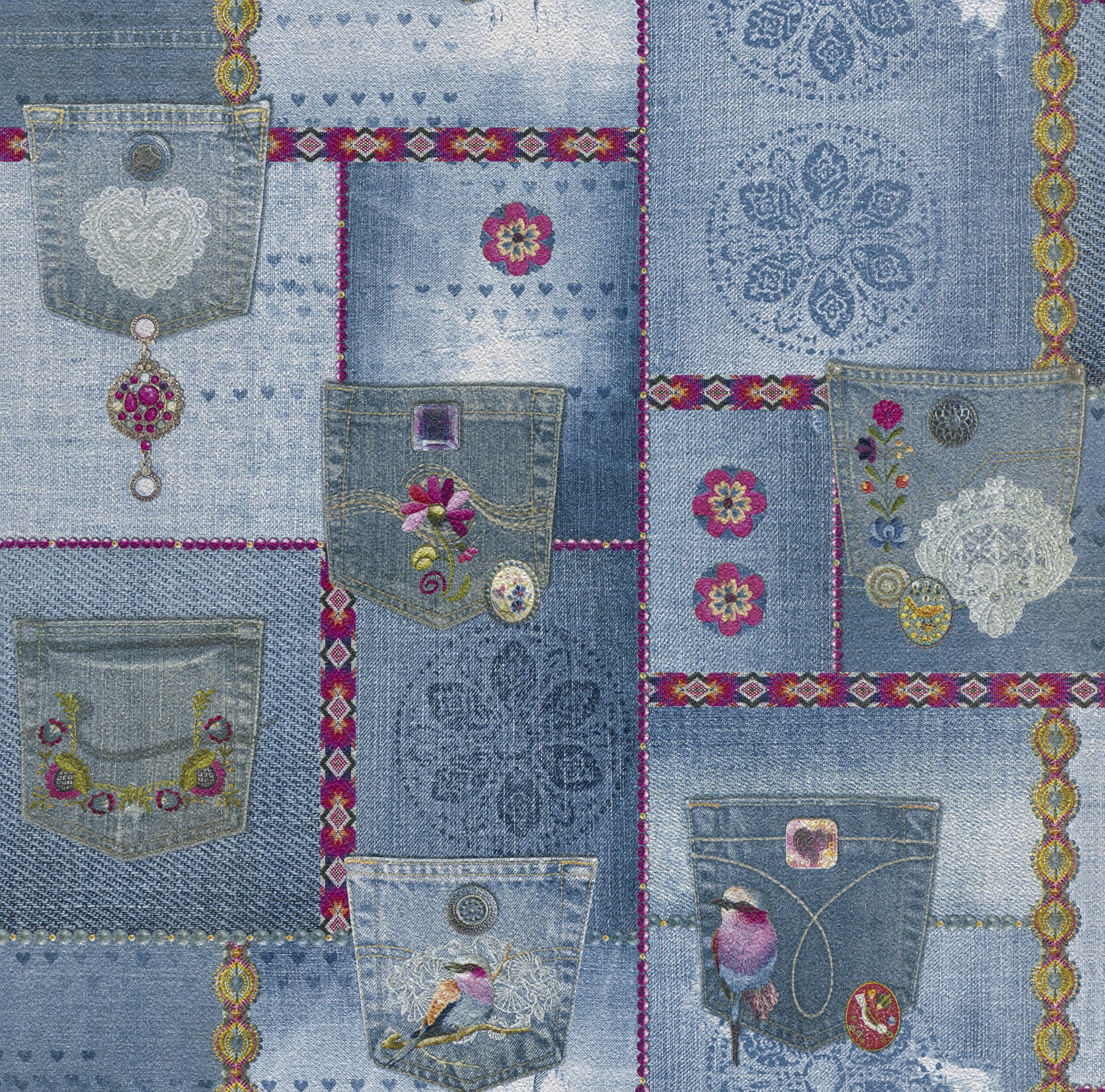 P+S Tapete Its me blau jeans 0556810