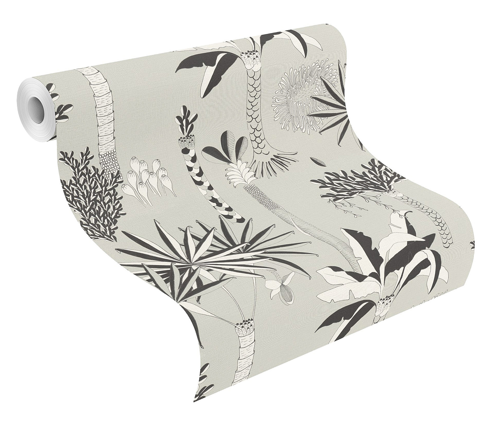 Rasch Vliestapete Club Botanique Blätter grau 540048