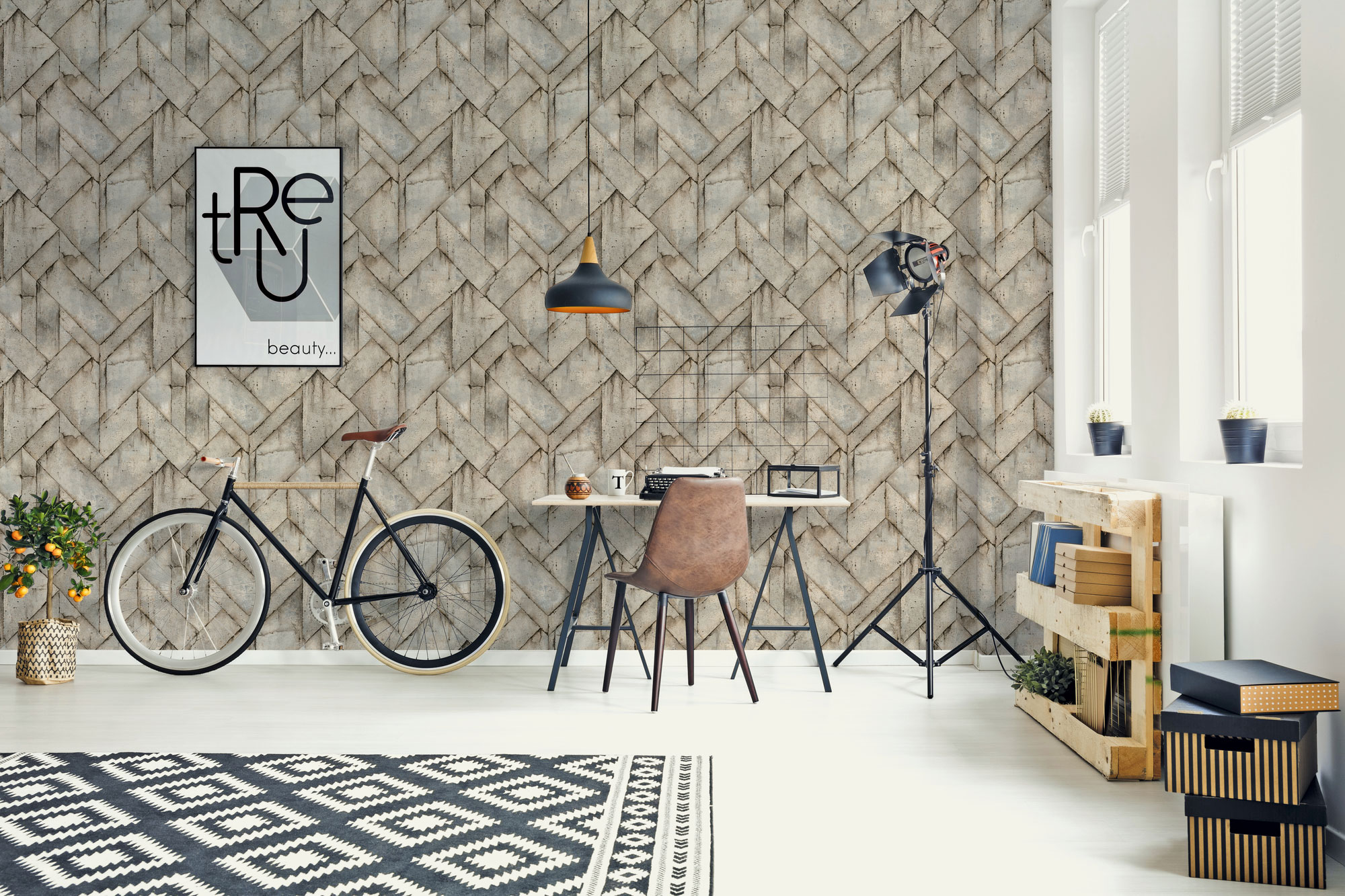 AS Vliestapete Industrial Betontapete 377414