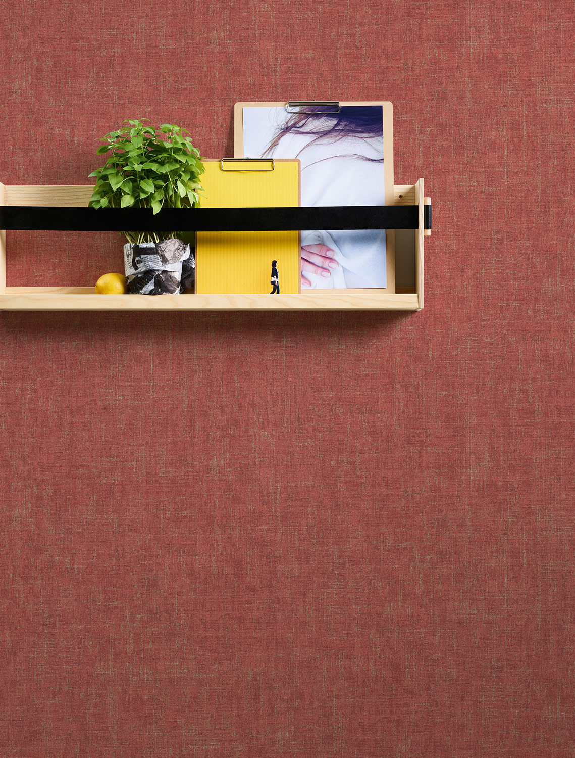 AS Vliestapete Grennery Unitapete rot silber 322621