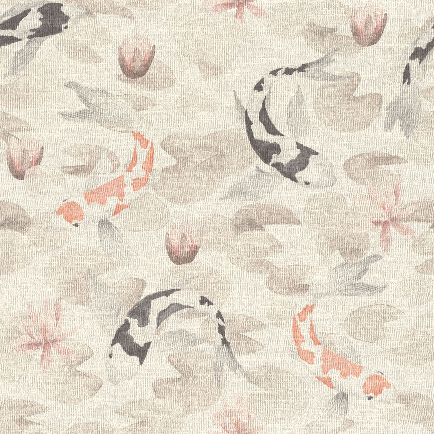 Rasch Vliestapete Kimono Koi Fisch Seerosen 409420 Rasch Vliestapete Kimono Koi Fisch Seerosen 409420